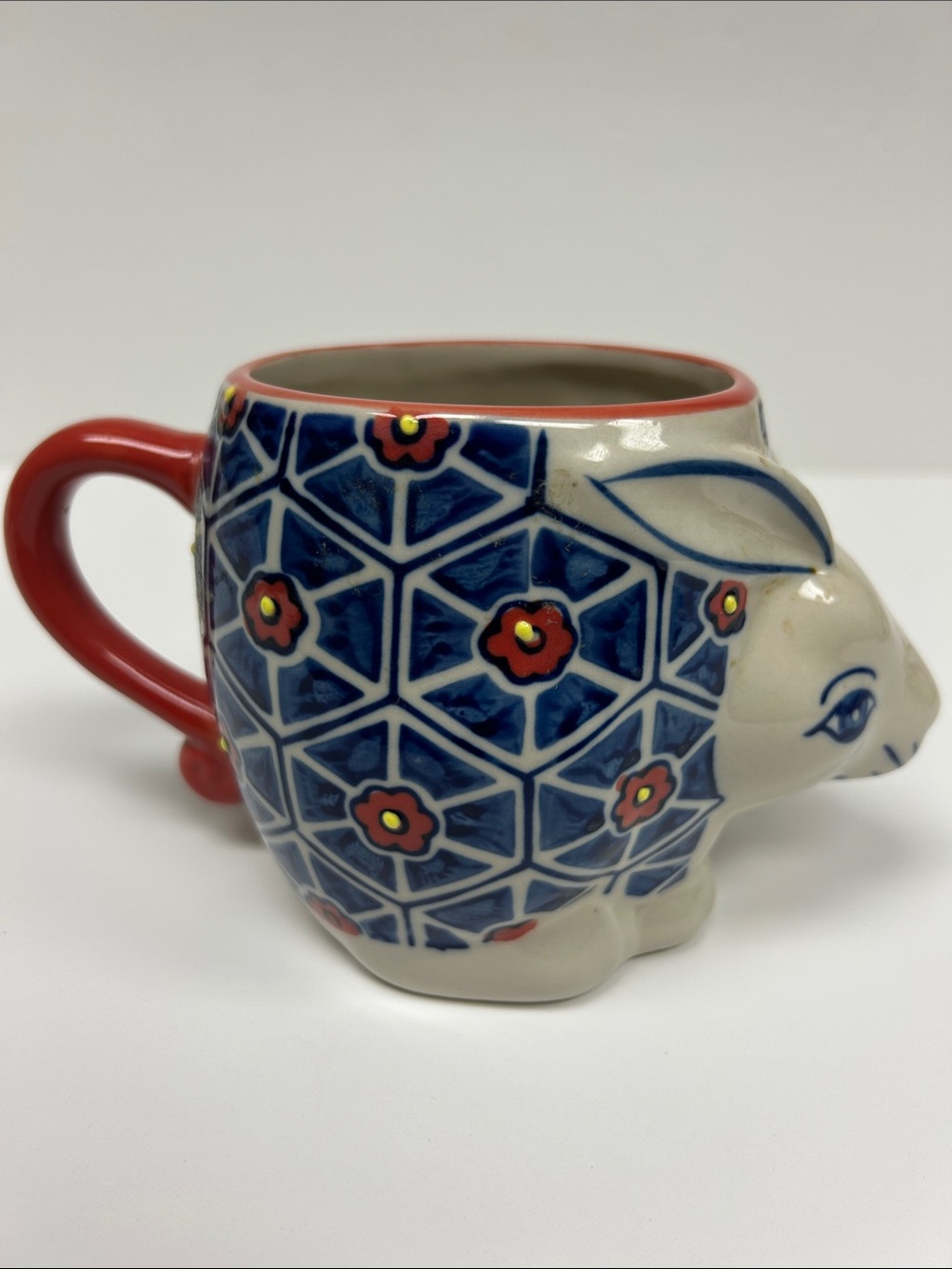 Yokohama Studio Miyabi artisan hand painted glazed ceramic 3D bunny mug